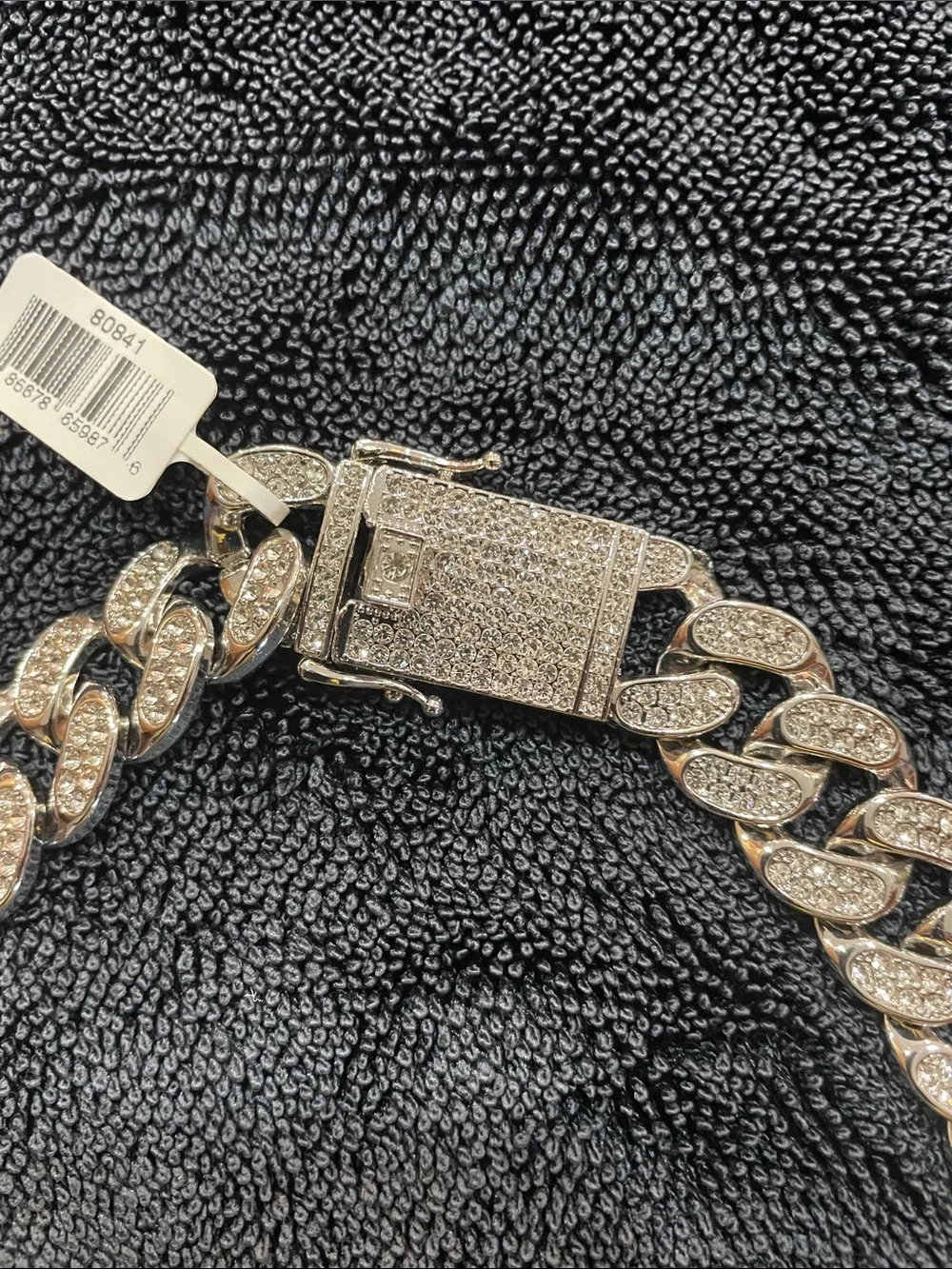 Invicta Silver Pave Cuban Link Necklace